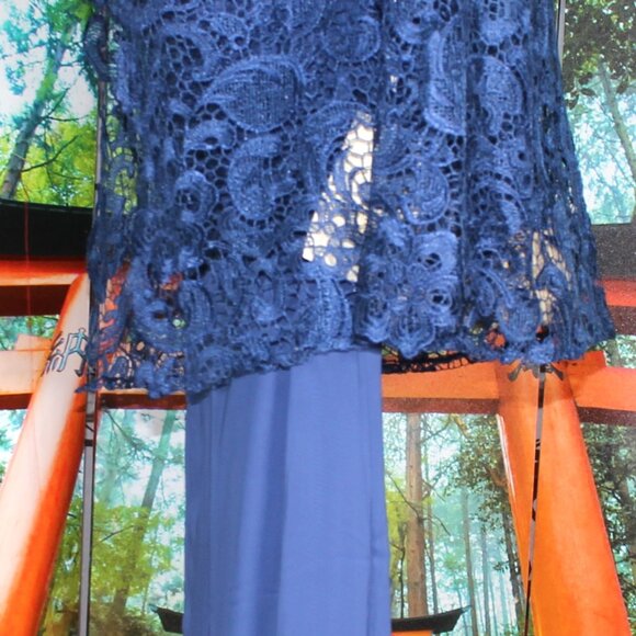 COCKTAIL PALAZZO PANTS SUIT ROYAL BLUE MEDIUM NWT (MOTHER OF BRIDE) - Picture 7 of 8